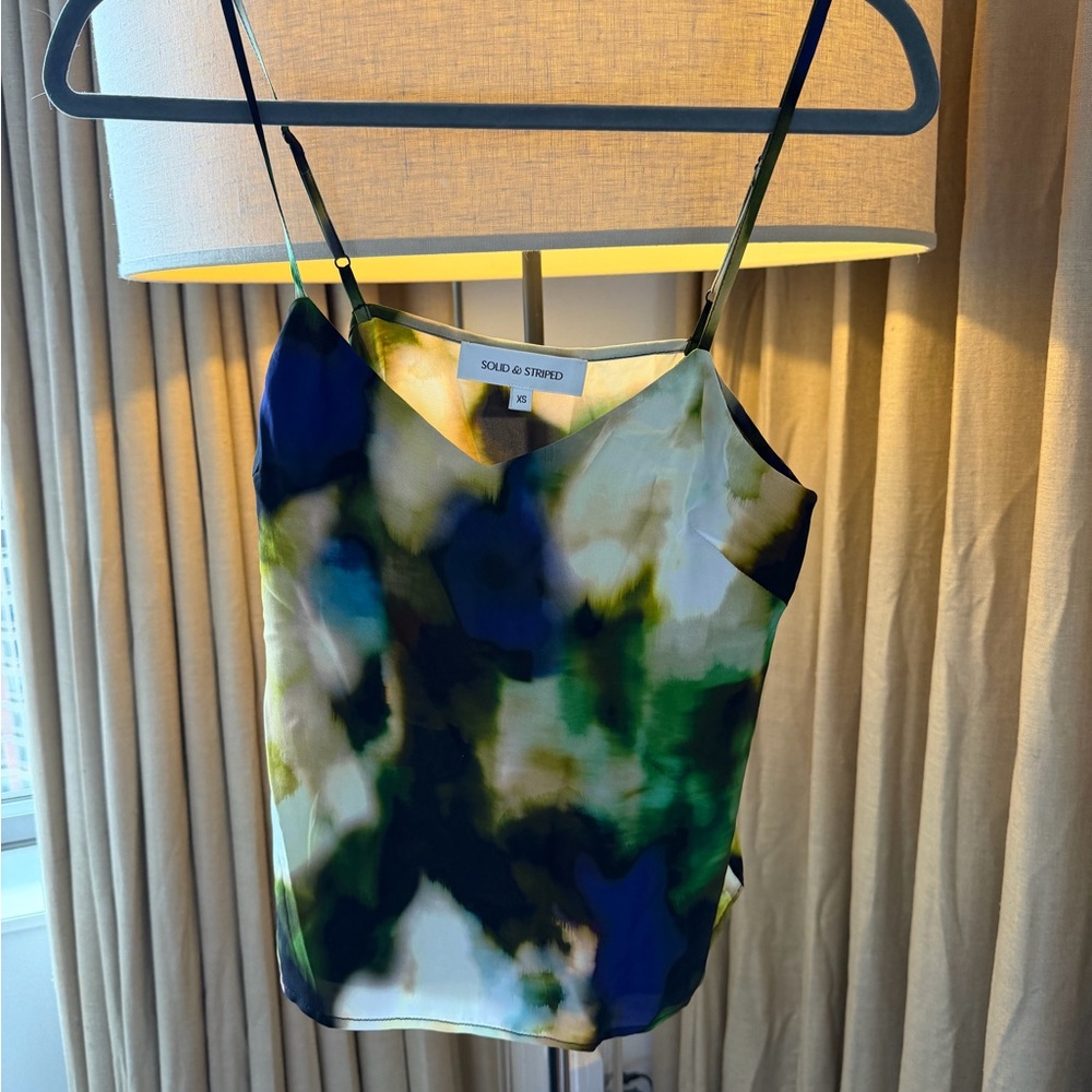 SOLID & STRIPED Blue and Green Camisole